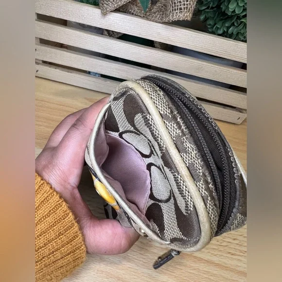 Coach Signature Brown Wristlet - Picture 9 of 12